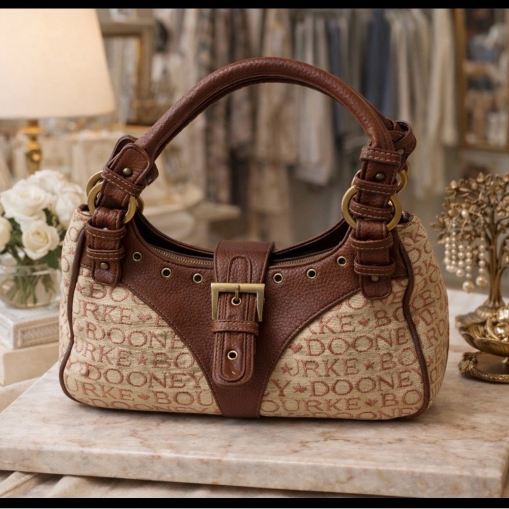Dooney & Bourke Brown and Cream Shoulder Bag